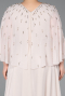 Abendgarderobe in Großen Größen Lang Chiffon Beige ABU6066