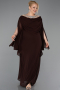 Abendkleid in Übergröße Lang Chiffon Braun ABU6068