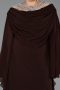 Abendkleid in Übergröße Lang Chiffon Braun ABU6068