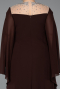 Abendkleid in Übergröße Lang Chiffon Braun ABU6068