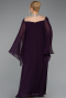 Abendkleid in Übergröße Lang Chiffon Violett dunkel ABU6068