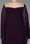 Abendkleid in Übergröße Lang Chiffon Violett dunkel ABU6068