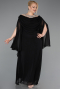 Abendkleid in Übergröße Lang Chiffon Schwarz ABU6068
