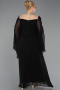 Abendkleid in Übergröße Lang Chiffon Schwarz ABU6068