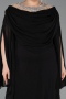 Abendkleid in Übergröße Lang Chiffon Schwarz ABU6068