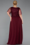 Kleider in Großen Größen Lang Chiffon Weinrot ABU6585