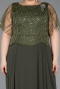 Khaki Kleider İn Großen Größen Chiffon Lang ABU5554