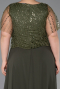 Khaki Kleider İn Großen Größen Chiffon Lang ABU5554