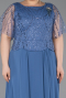 Indigo Kleider İn Großen Größen Chiffon Lang ABU5554