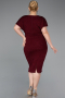Abendkleid in Übergröße Midi Weinrot ABK2535