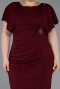 Abendkleid in Übergröße Midi Weinrot ABK2535