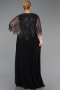 Abendgarderobe in Großen Größen Lang Chiffon Schwarz ABU6012