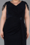 Abendkleid in Übergröße Lang Marineblau ABU5731