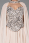 Beige Abendkleid İn Übergröße Chiffon Lang ABU5940