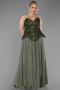 Khaki Abendkleid İn Übergröße Chiffon Lang ABU5940
