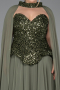 Khaki Abendkleid İn Übergröße Chiffon Lang ABU5940
