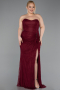 Abendkleid in Übergröße Lang Spitze Weinrot ABU6070