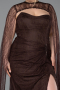Abendkleid in Übergröße Lang Spitze Braun ABU6070