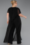 Einladungskleid In Übergröße Lang Chiffon Schwarz ABT138