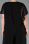 Einladungskleid In Übergröße Lang Chiffon Schwarz ABT138