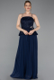 Abendkleid Lang Chiffon Marineblau ABU6076