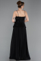 Abendkleid Lang Chiffon Schwarz ABU6076