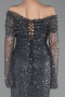Anthrazit Abendkleid İm Meerjungfrau-Stil Schuppig Lang ABU5623