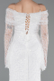 Weiß Abendkleid İm Meerjungfrau-Stil Schuppig Lang ABU5623