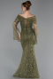 Khaki Abendkleid İm Meerjungfrau-Stil Schuppig Lang ABU5623