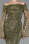 Khaki Abendkleid İm Meerjungfrau-Stil Schuppig Lang ABU5623