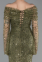 Khaki Abendkleid İm Meerjungfrau-Stil Schuppig Lang ABU5623