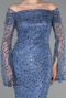 Indigo Abendkleid İm Meerjungfrau-Stil Schuppig Lang ABU5623