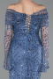 Indigo Abendkleid İm Meerjungfrau-Stil Schuppig Lang ABU5623