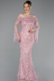 Puder Abendkleid İm Meerjungfrau-Stil Schuppig Lang ABU5623