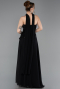 Abendkleid Lang Chiffon Schwarz ABU6081