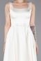 Weiß Partykleid Satin Midi ABK2586