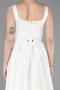 Weiß Partykleid Satin Midi ABK2586