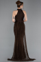 Abendkleid Lang Spitze Braun ABU6084