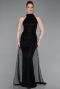 Abendkleid Lang Spitze Schwarz ABU6084