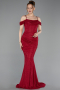 Abendkleid Lang Spitze Weinrot ABU6085