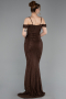 Abendkleid Lang Spitze Braun ABU6085