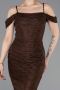 Abendkleid Lang Spitze Braun ABU6085