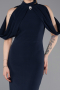Marineblau Abendkleid Midi ABK2517