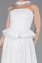 Abendkleid Midi Spitze Weiß ABK2613