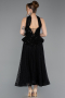 Abendkleid Midi Spitze Schwarz ABK2613