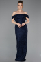 Abendkleid Lang Perlenbesetzt Marineblau ABU6057
