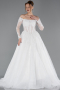Hochzeitskleider Lang Spitze Weiß ABG194