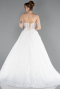 Hochzeitskleider Lang Spitze Weiß ABG038