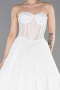 Hochzeitskleider Lang Spitze Weiß ABG038