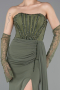 Khaki Standesamtkleid Chiffon Lang ABU5791